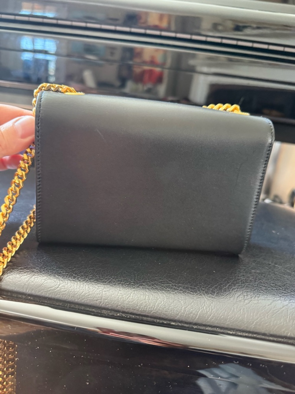 SOLD Saint Laurent Black Leather Kate Chain Tassel Crossbody Bag - Picture 6 of 14